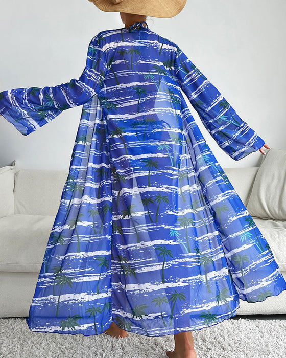 Tredelt bikinisett med kokosnøtttrykk