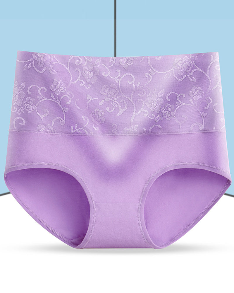 Jacquard-truse med høy midje