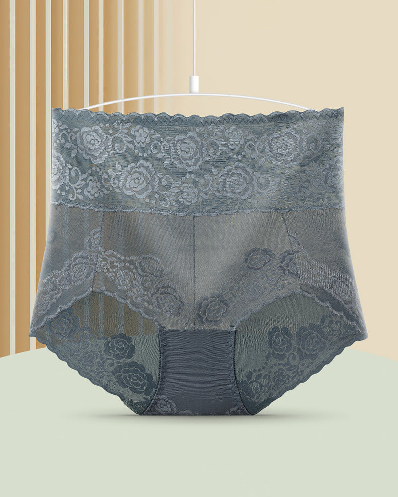 Truser med høy midje i blonder