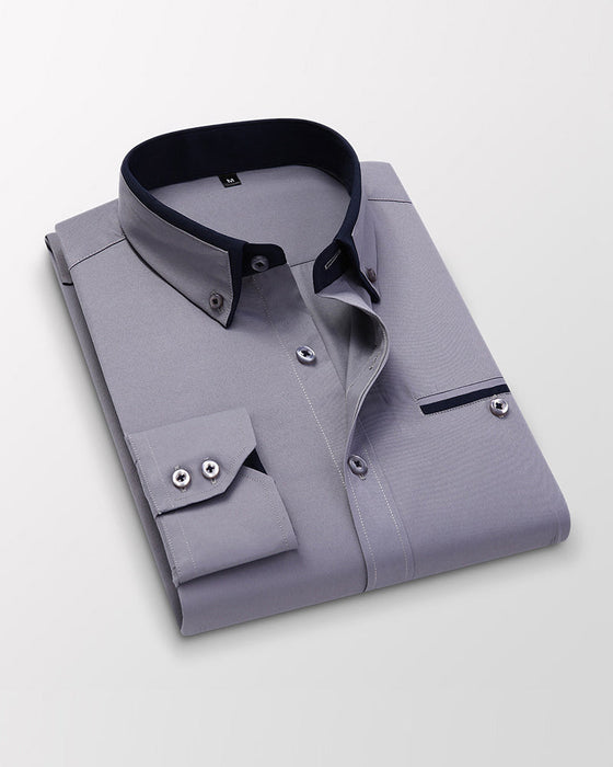 Jakkeslagsskjorte med ensfarget