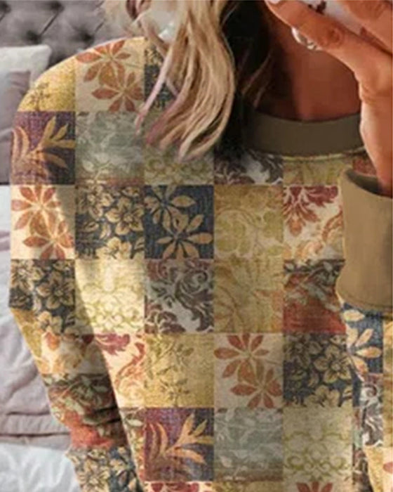 Genser med rund hals i vintage-stil