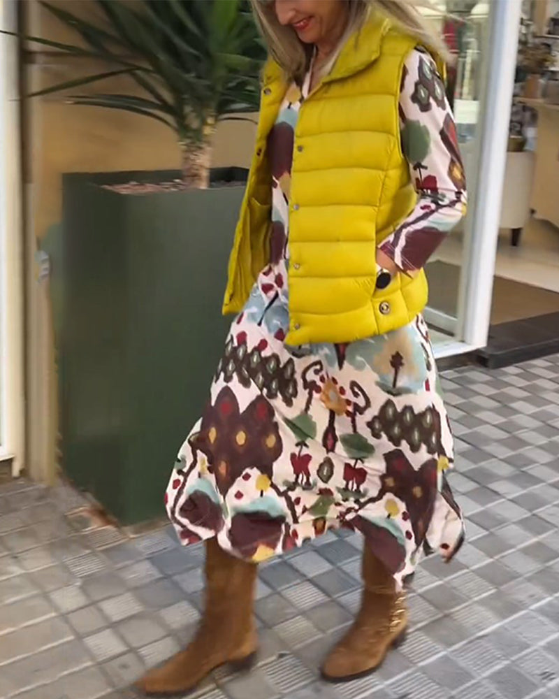 Kjole med elegante, high-end lange ermer