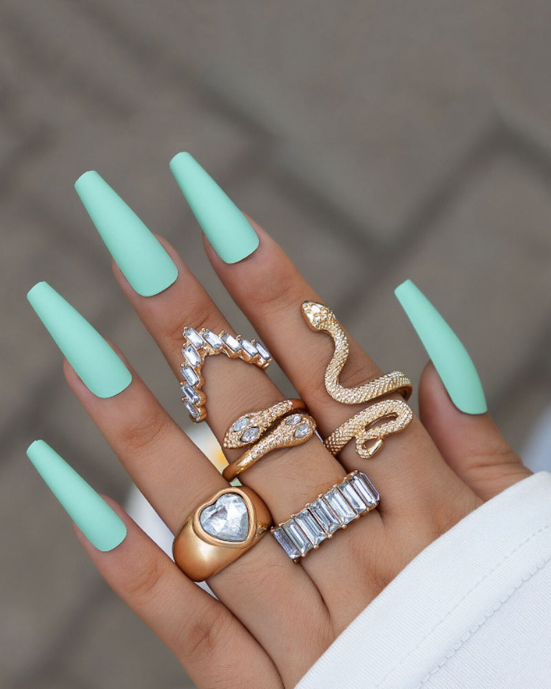 Slangehjerte femdelt ringsett