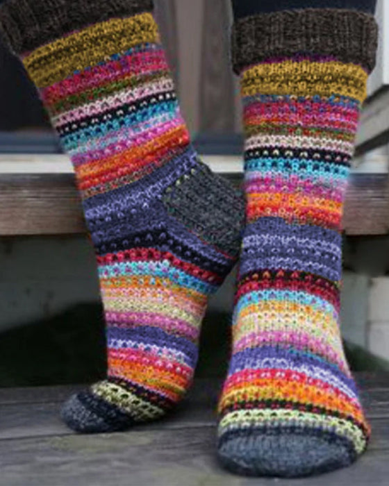 Fargerike Stripe varme sokker