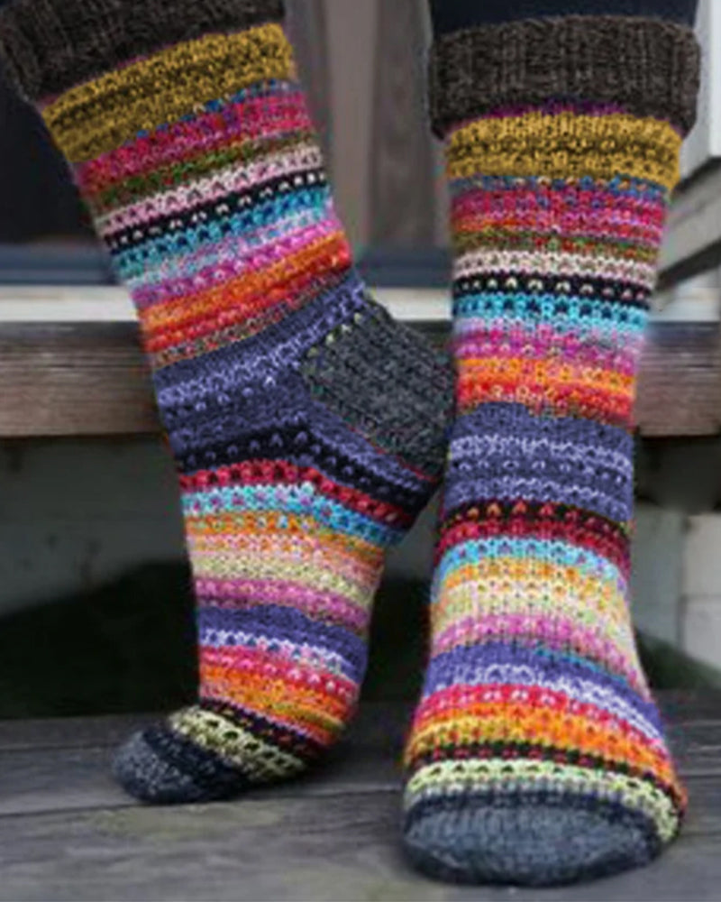 Fargerike Stripe varme sokker