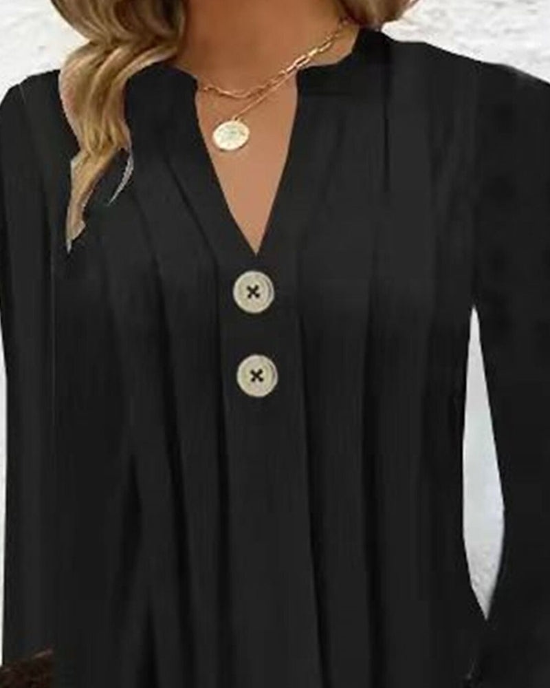 Plissert midikjole med knapper