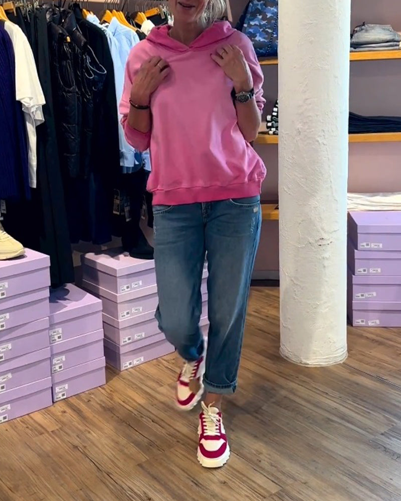 Uformell hettegenser i gradient farge