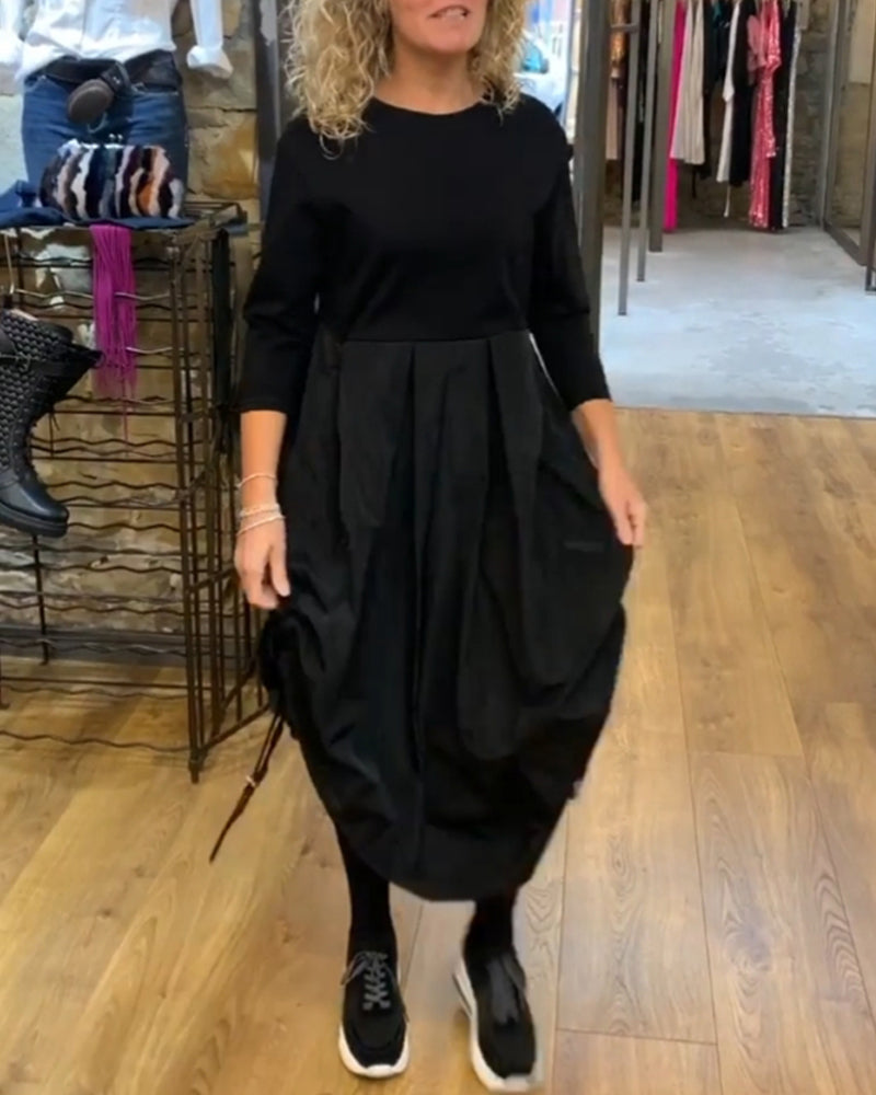 Uformell kjole i patchwork med snøring