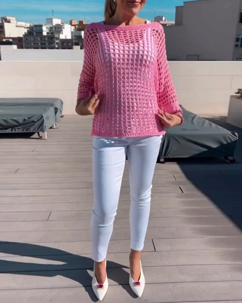 Ensfargede topper med utskjæringer