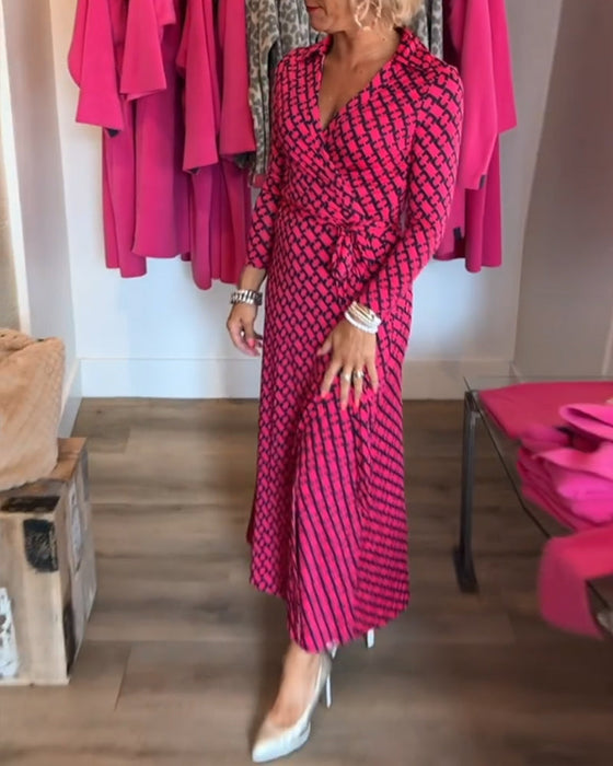 Elegant maxikjole med V-hals