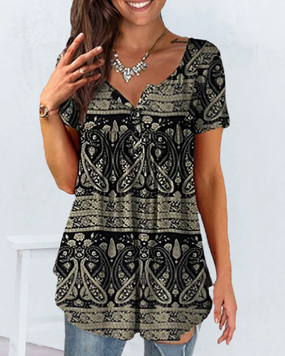 Løse V-hals med korte ermer