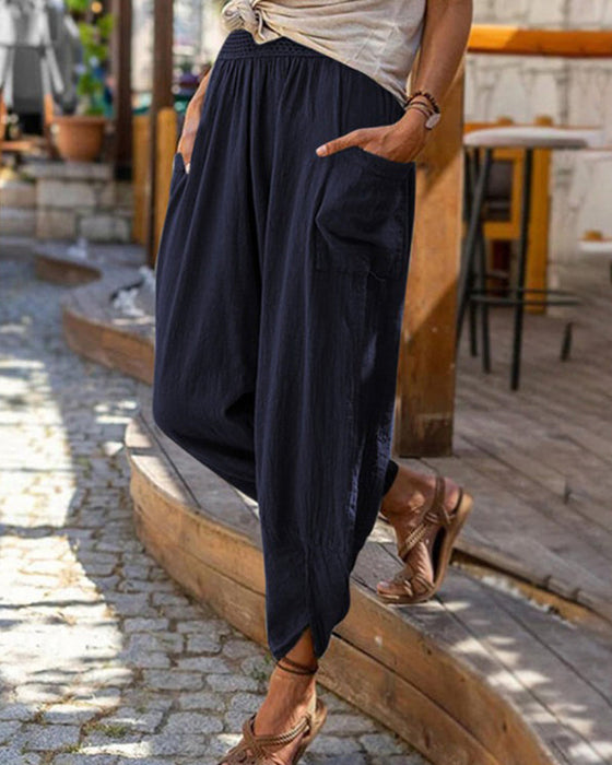 Ensfarget uformelt konisk bukse