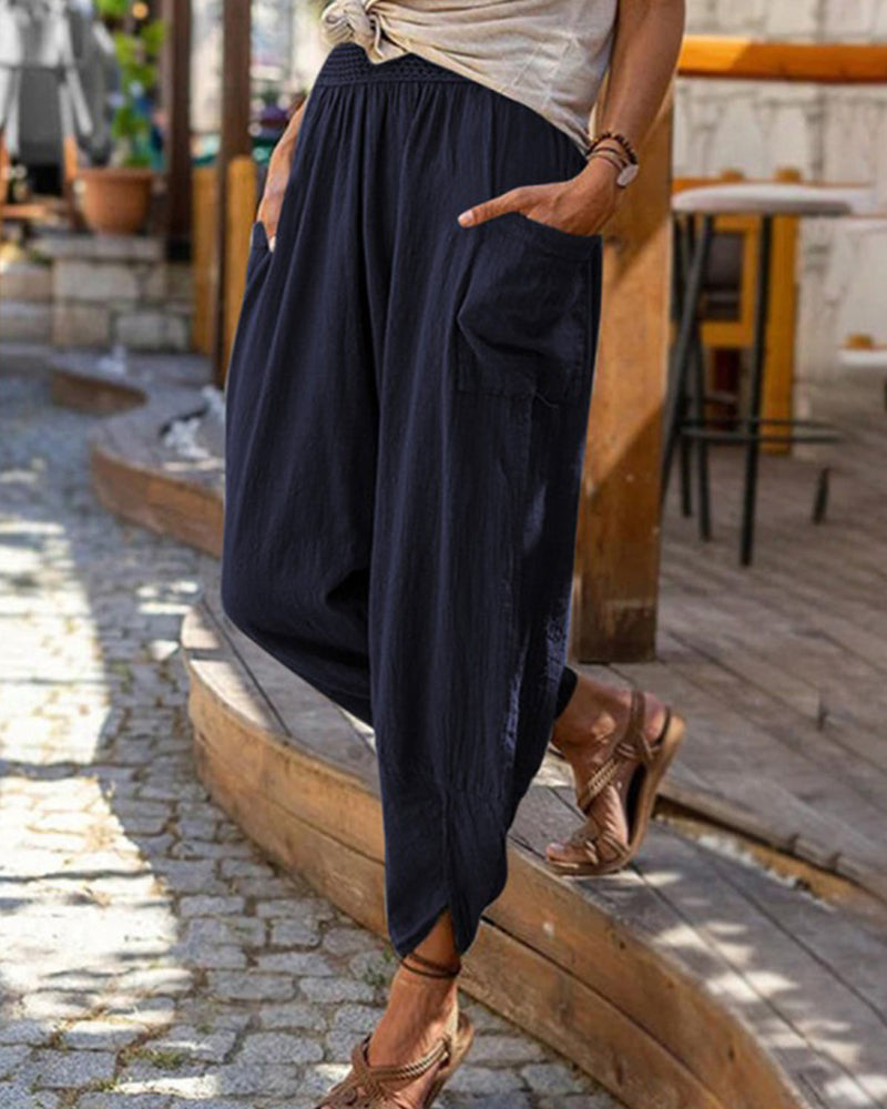 Ensfarget uformelt konisk bukse