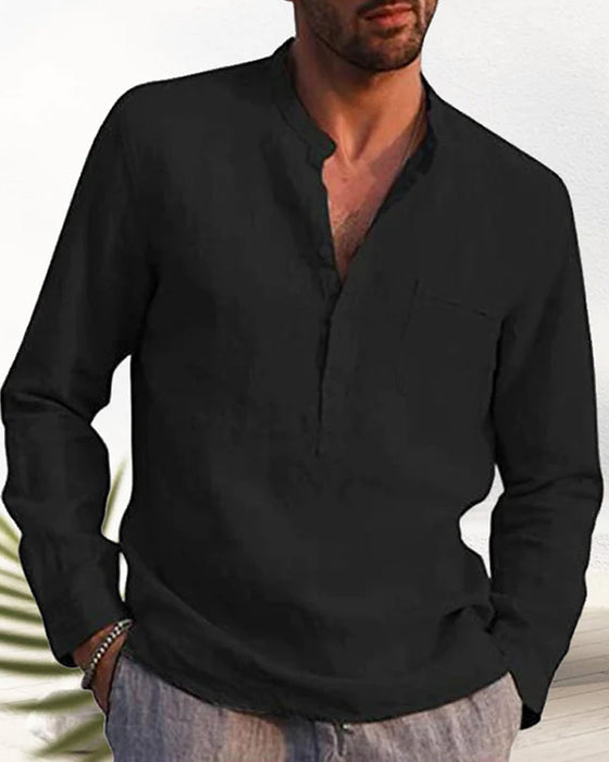 V-hals fritidsskjorte