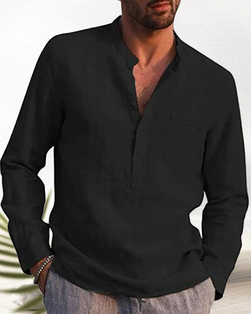 V-hals fritidsskjorte