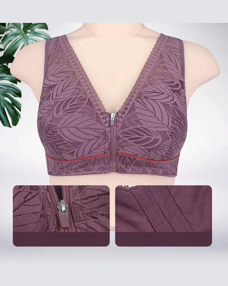 Blonde BH med foran lukking med glidelås