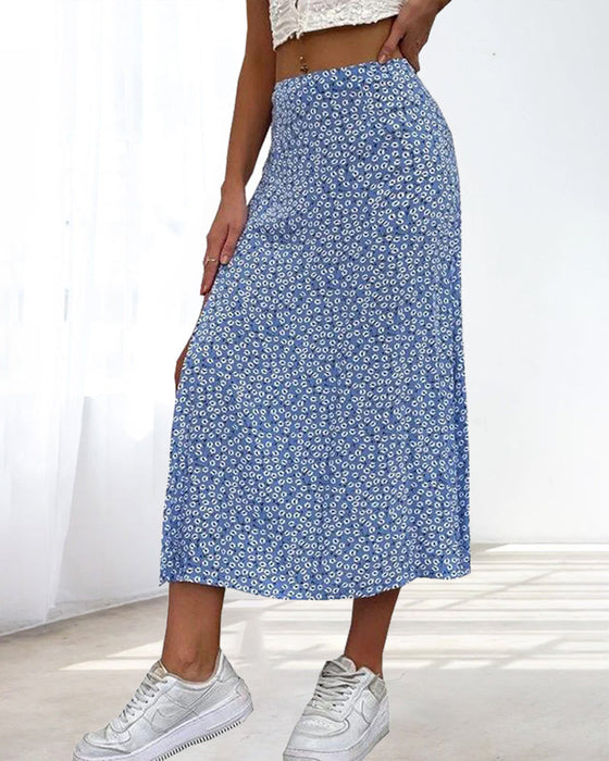 Midt midje pose hofteskjørt med splitt