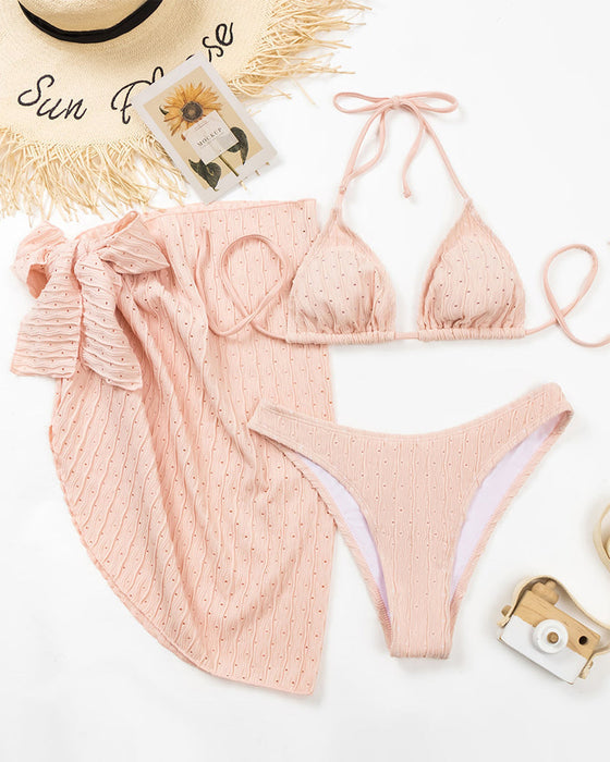 Sexy tredelt badedrakt i ensfarget