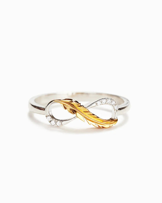 Fjær ring med klassisk tofarget