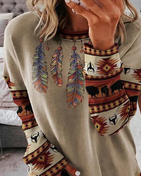 Genser med rund hals i vintage-stil