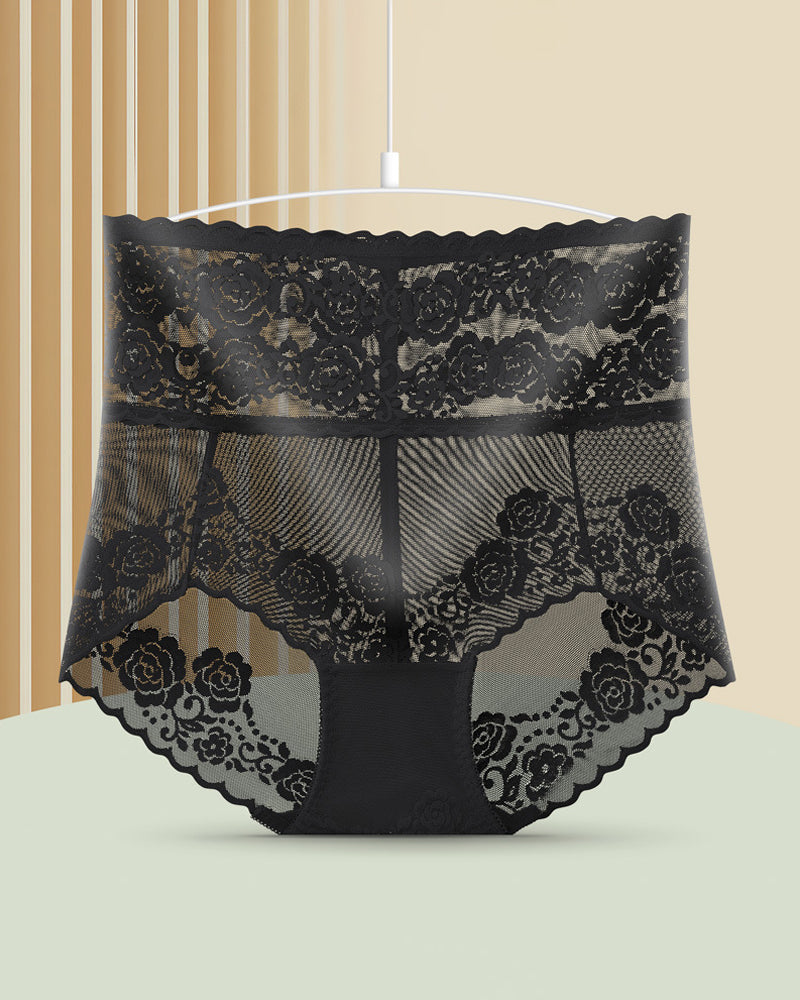 Truser med høy midje i blonder