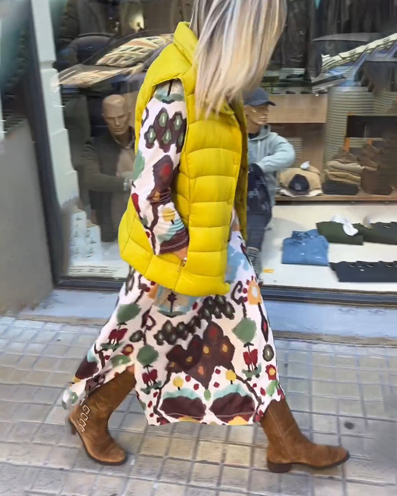 Kjole med elegante, high-end lange ermer