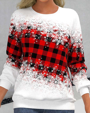 Snøfnugg genser med rutete trykk