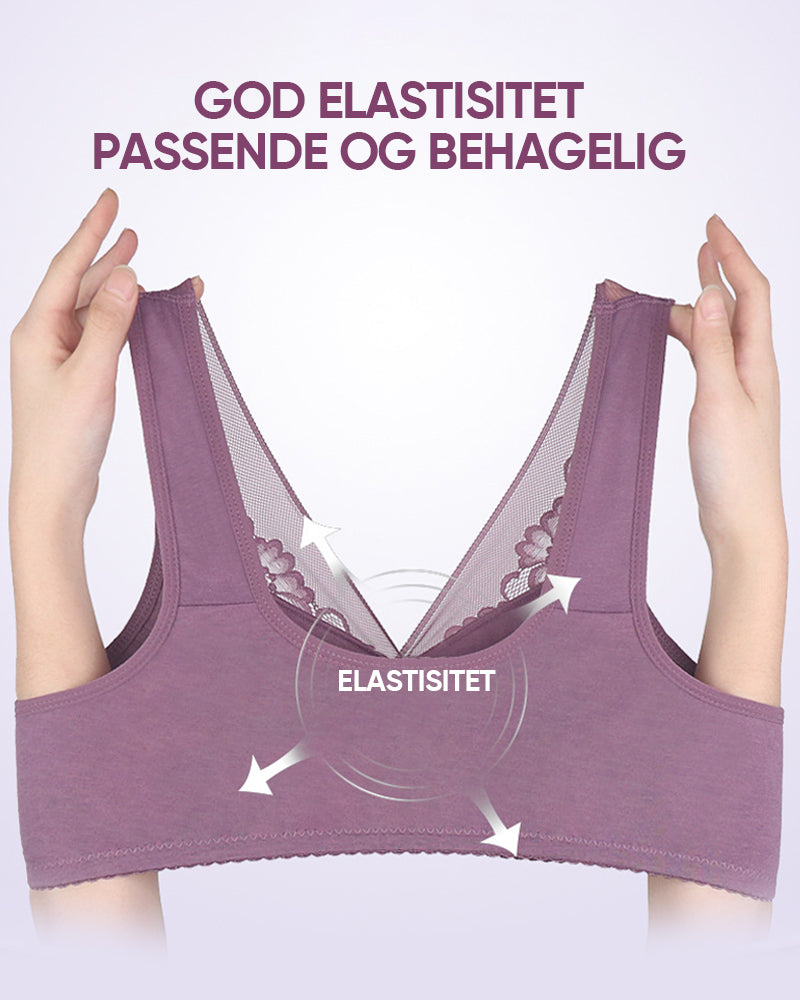 Trådløs BH med blonder foran