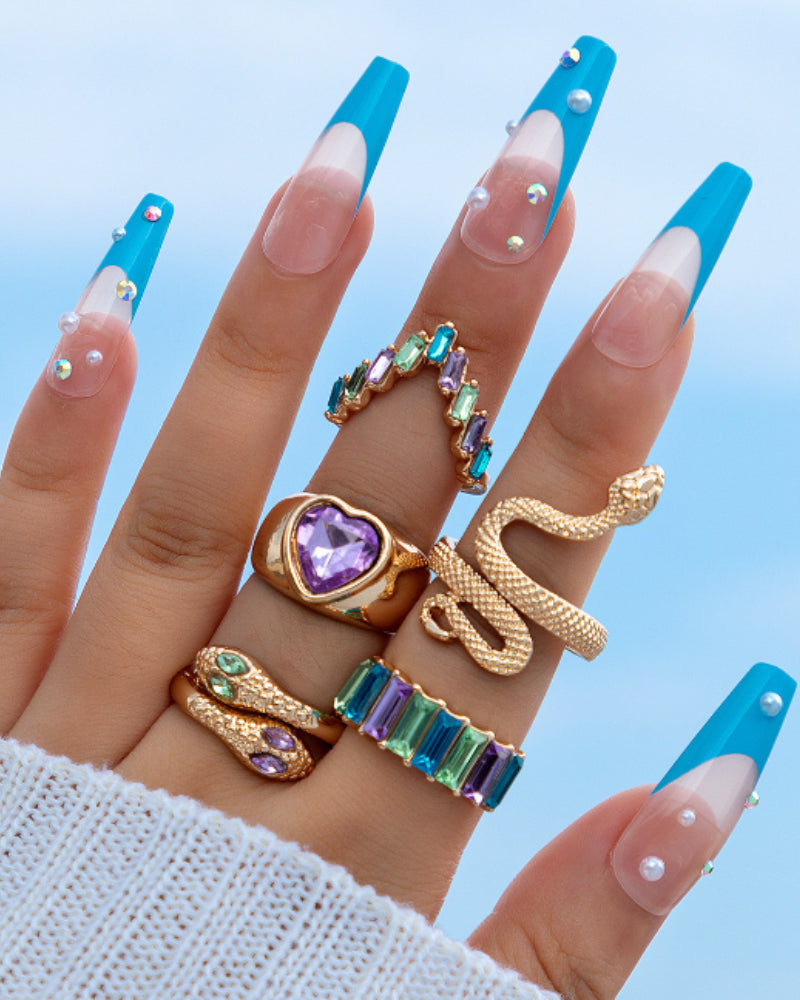 Slangehjerte femdelt ringsett