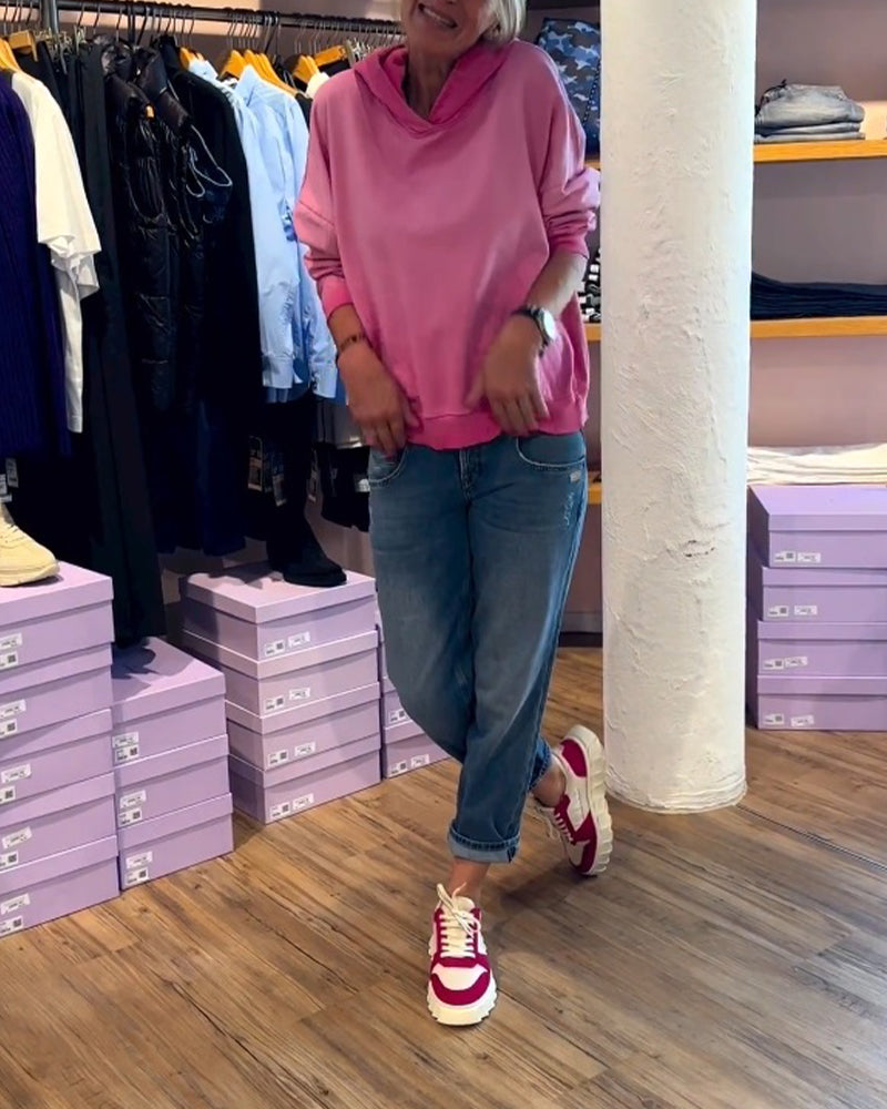 Uformell hettegenser i gradient farge