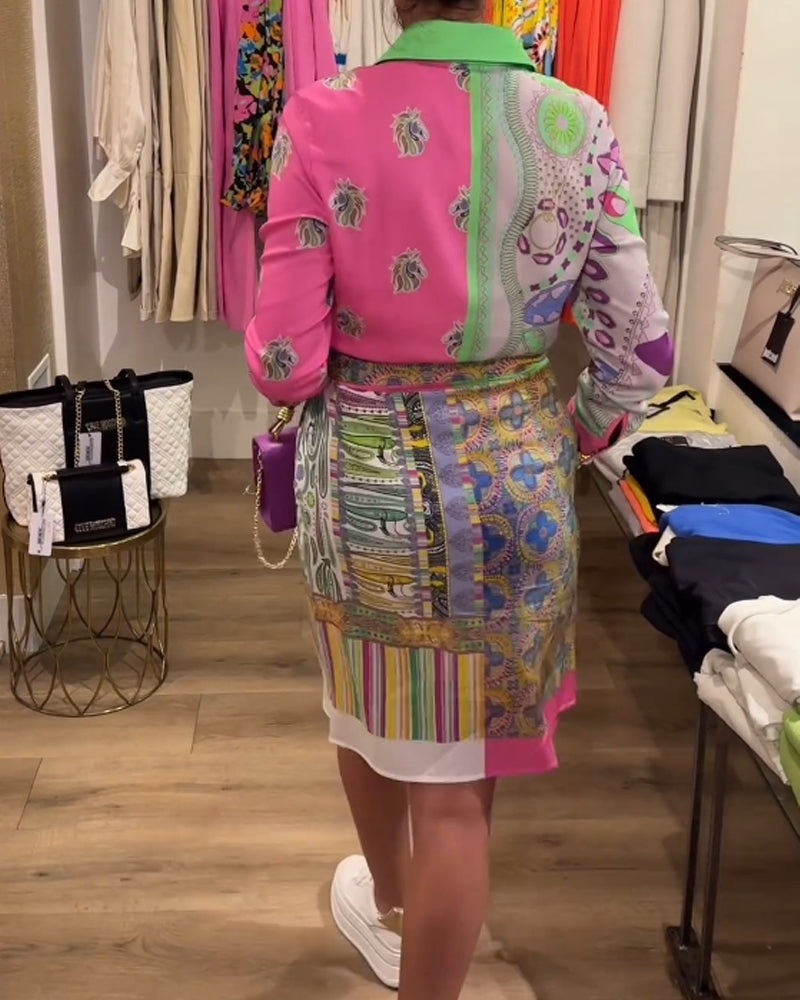 Fargerik jakkeslagskjole