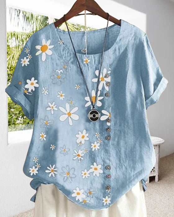 Kortermet skjorte i løs bomull