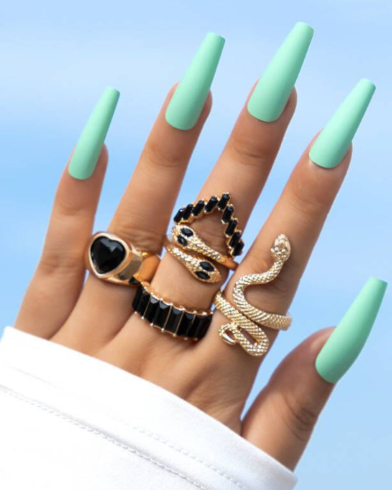 Slangehjerte femdelt ringsett