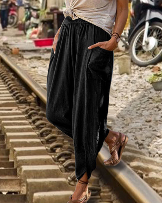 Ensfarget uformelt konisk bukse