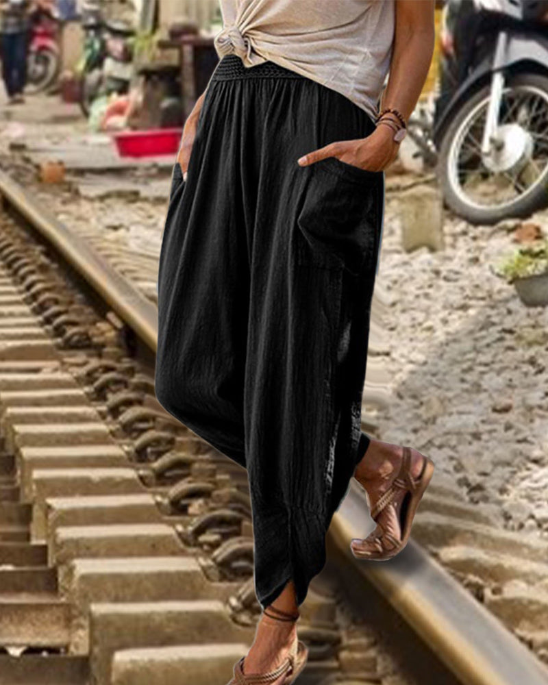 Ensfarget uformelt konisk bukse