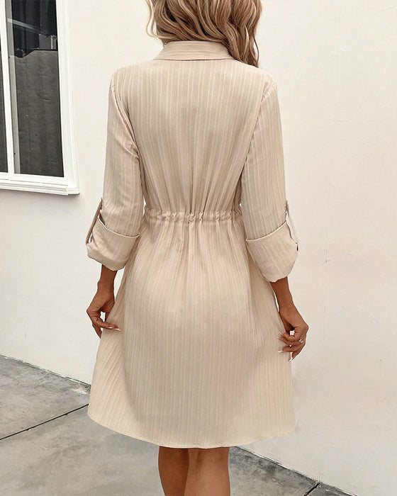 Skjortekjole i ensfarget