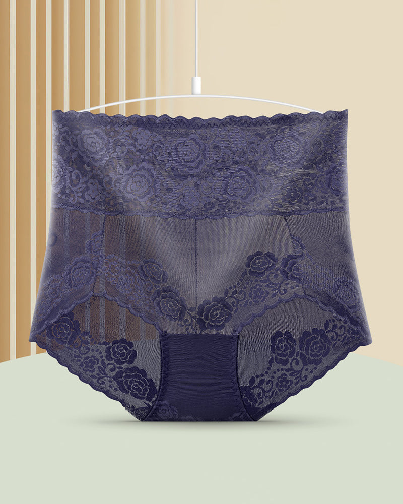 Truser med høy midje i blonder