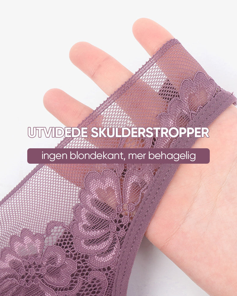 Trådløs BH med blonder foran