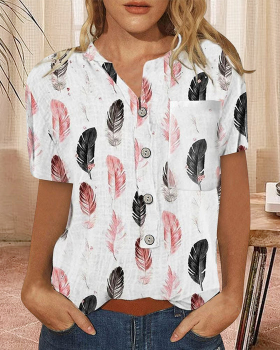 Kortermet topp med trykk