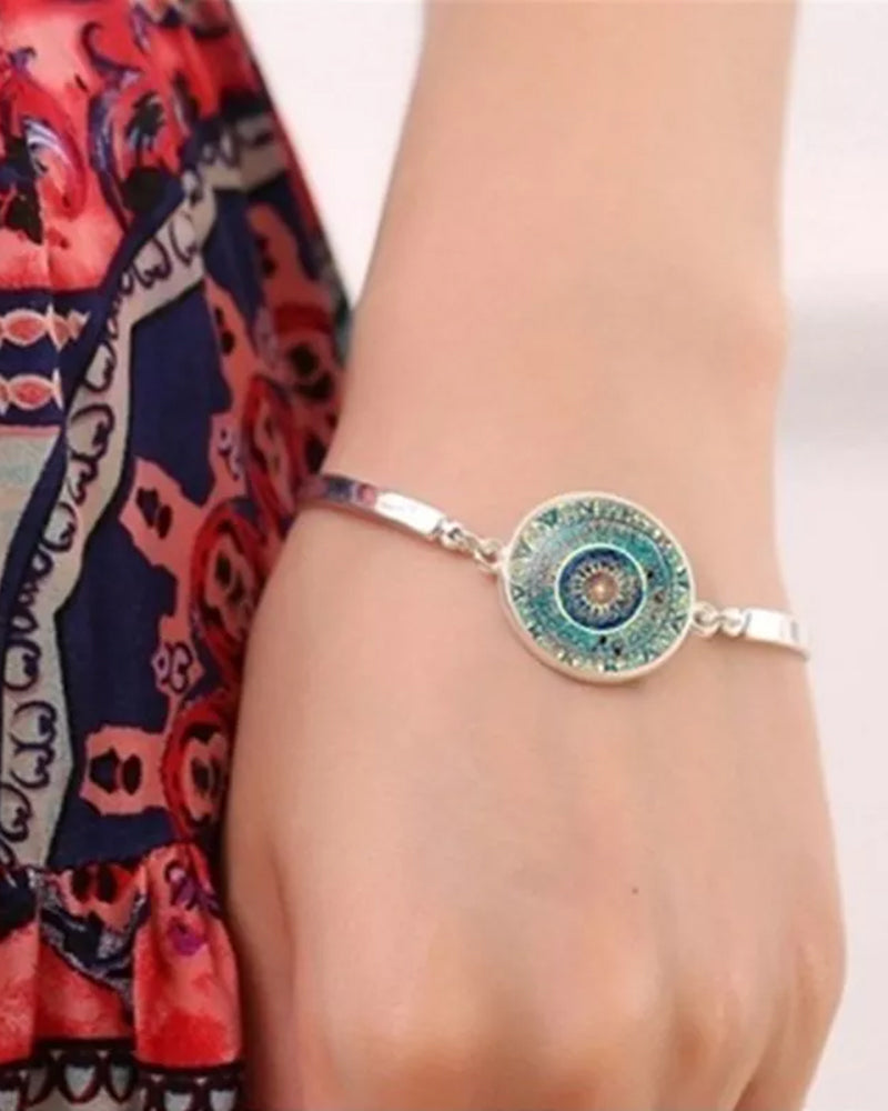 Mandala blomst halskjede sett