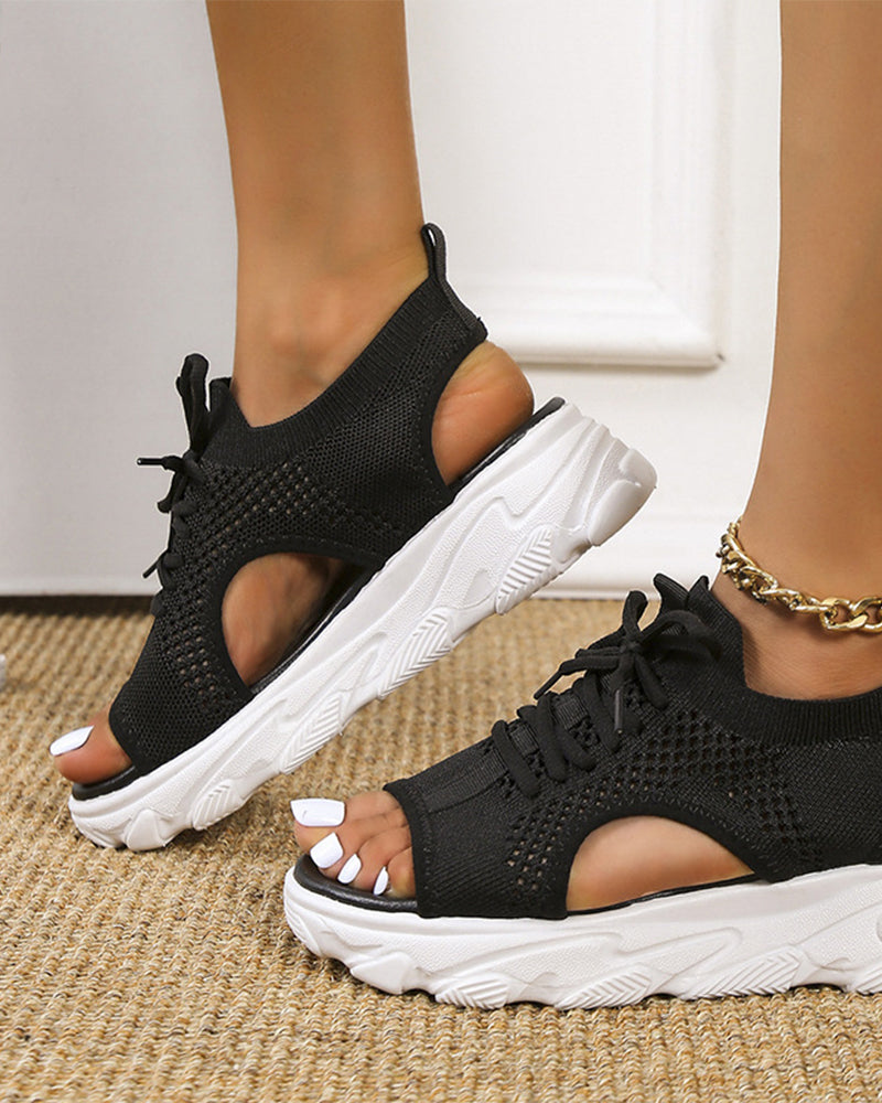 Uformelle flate hule sandaler med tykk myk såle