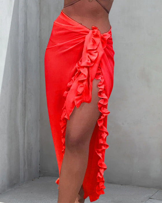 Ensfarget Ruffle Cover Up