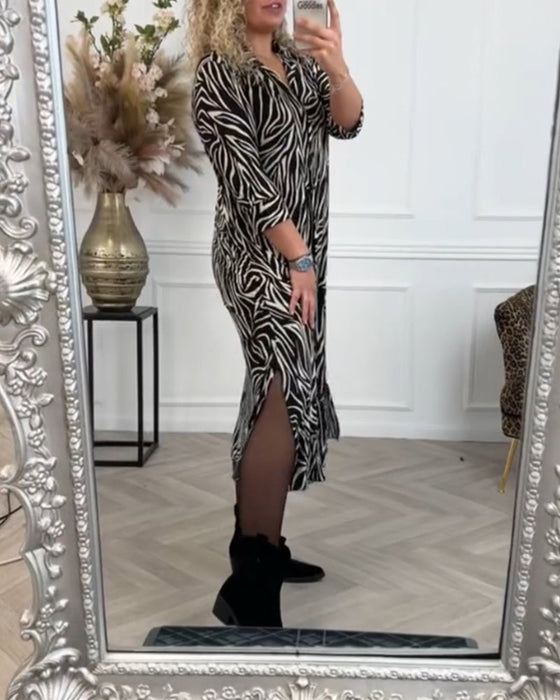 Casual kjole med sebratrykk