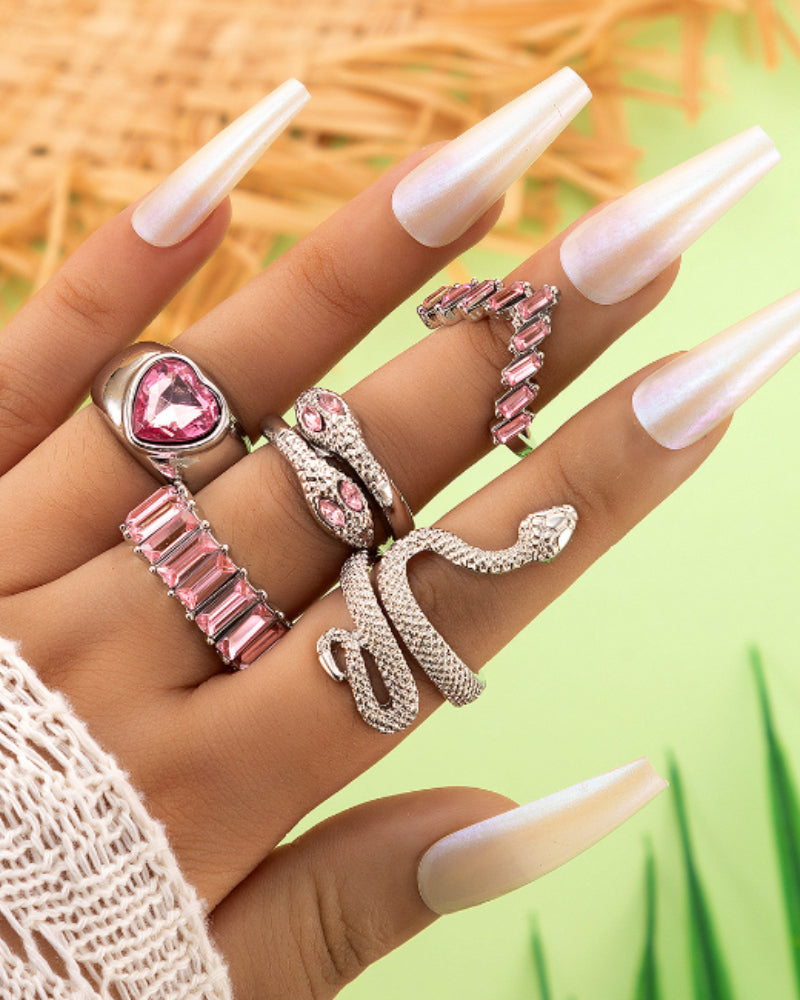 Slangehjerte femdelt ringsett