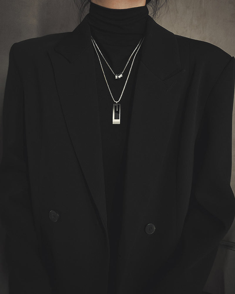 Dobbelt langt halskjede i titanstål