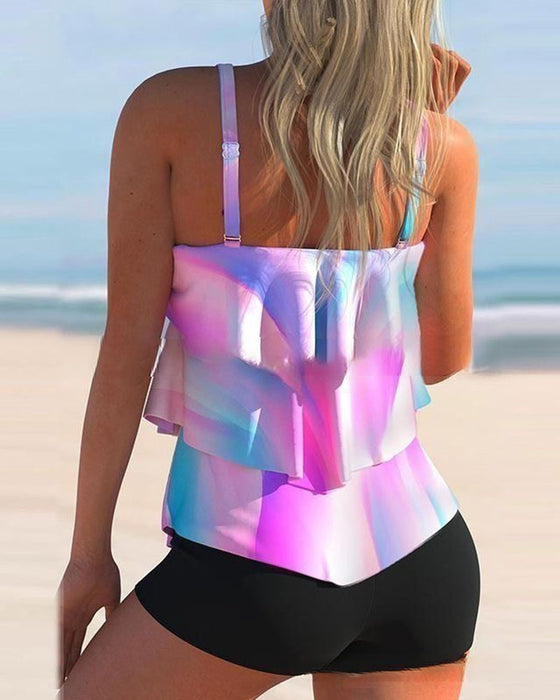 Todelt tankini med trykk