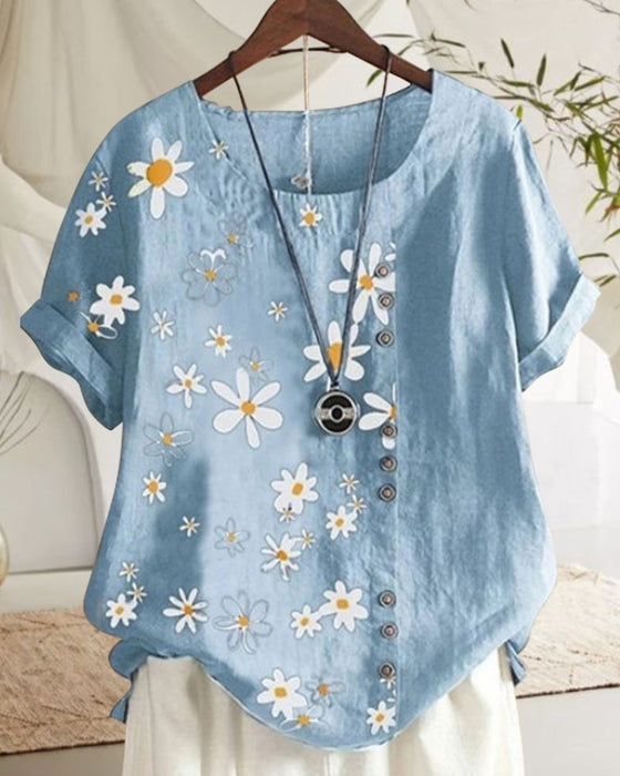 Kortermet skjorte i løs bomull