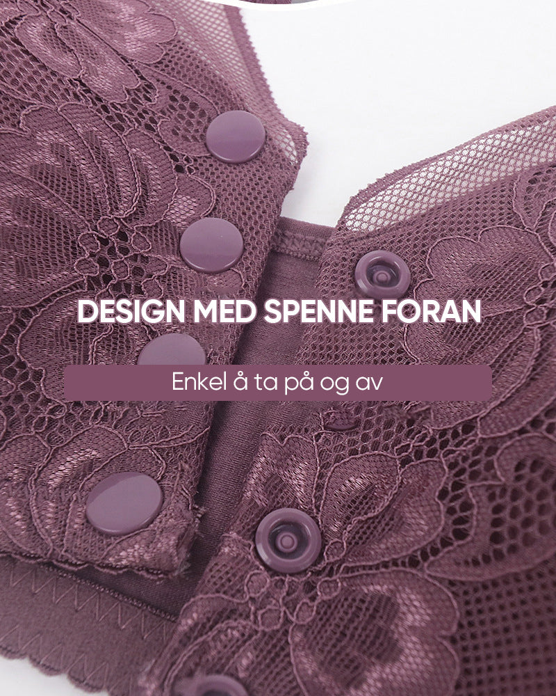 Trådløs BH med blonder foran