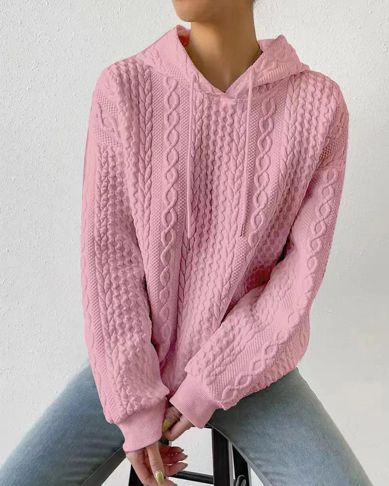 Uformell hettegenser i ensfarget