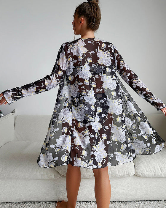 Tredelt sett med motetrykt bikinideksel